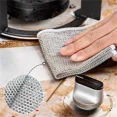 thumbnail image 2 of Magic Kitchen Cleaning Cloth Kitchen Dishwashing Towel Metal Steel Wire Cleaning Rag for Dish Pot Cleaning Tools FJH, 2 of 6
