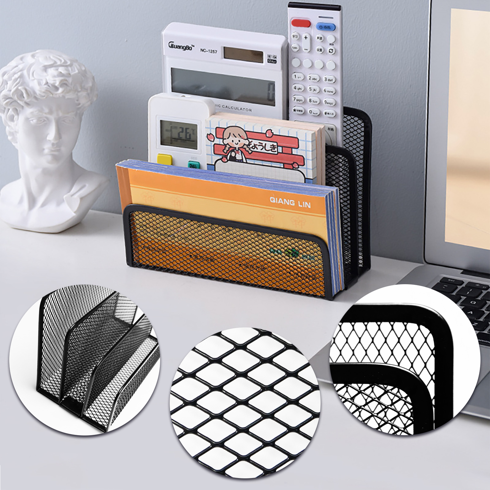 AGCAN 2-Pack Metal Mesh Mail Organizer, Black photo 4