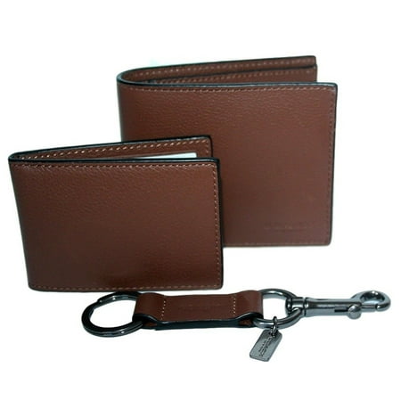 Coach - New 8959-1 New Coach Mens Sport Leather Billfold Compact ID Wallet Key FOB Gift Set ...