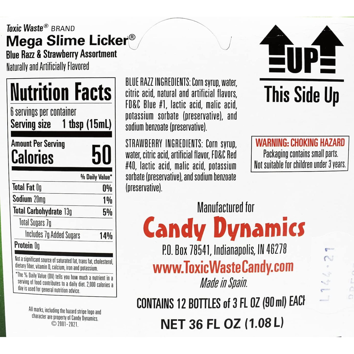 NEW Flavors! Toxic Waste Mega Slime Licker Rolling Liquid Candy (2oz) •  Showcase US