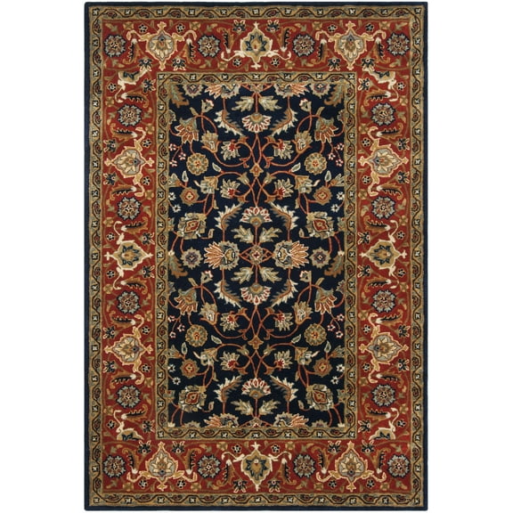 SAFAVIEH Royalty ROY257A Handmade Navy / Rust Rug