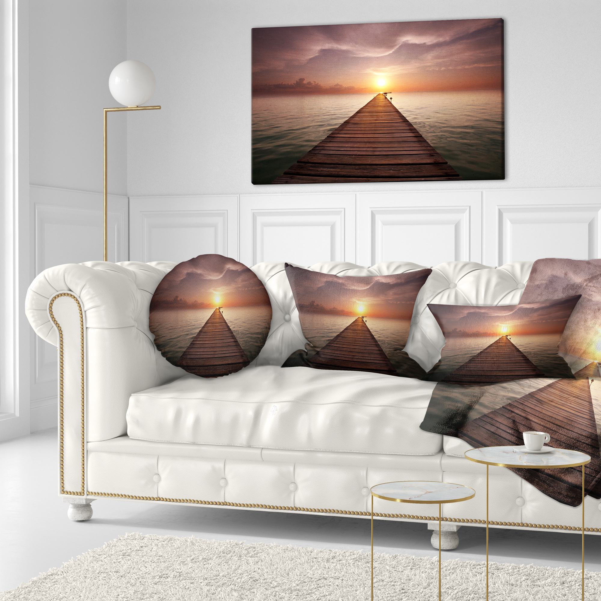 Designart 12" x 20" Brown Polyester Throw Pillow