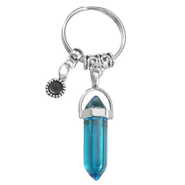 Llavero hexagonal cristales piedra colgante llavero chakra cristales llavero Hexagonal llavero Chakra cristales piedra colgante llaveros llavero bolso colgante día de San ANGGREK Otros