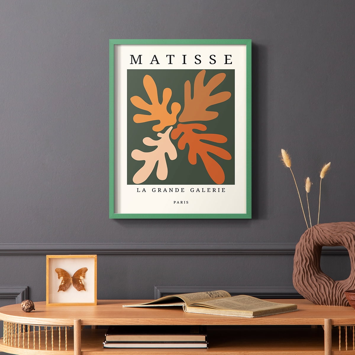 Matisse CCCLXXXV in Green Solid Wood 11 x 14 Framed Print