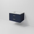 thumbnail image 6 of Castor 30 in W Blue Single Bath Vanity and Carrara Marble Top, 6 of 11