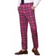 thumbnail image 4 of Pantalones de hombre Inspire Chic, de cuadros, con frente plano, cintura elástica y botón, 28 Rojo Rosa, 4 of 7