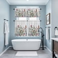 thumbnail image 3 of Spring Floral Kitchen Curtains Sets for Windows 36 Inch Length, Gray Plaid Farmhouse Flowers Watercolor Rod Pocket Window Treatments Tier Curtains and Valances Set for Bedroom/Bathroom, 3 of 8