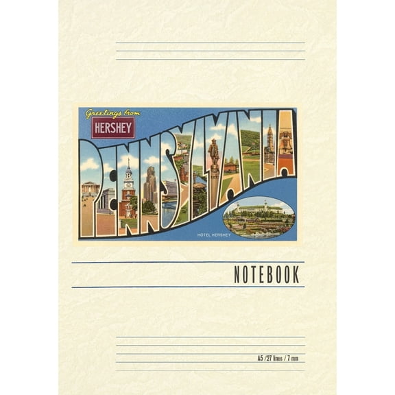 Vintage Lined Notebook Greetings from Hershey, Pennsylvania, (Paperback)