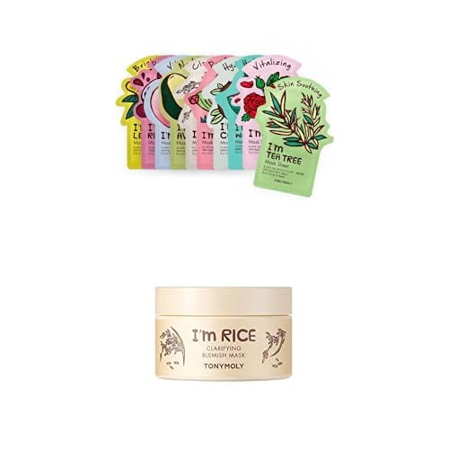 Mascarilla facial TONYMOLY I'm Rice Clay, paquete de 10, 100 ml