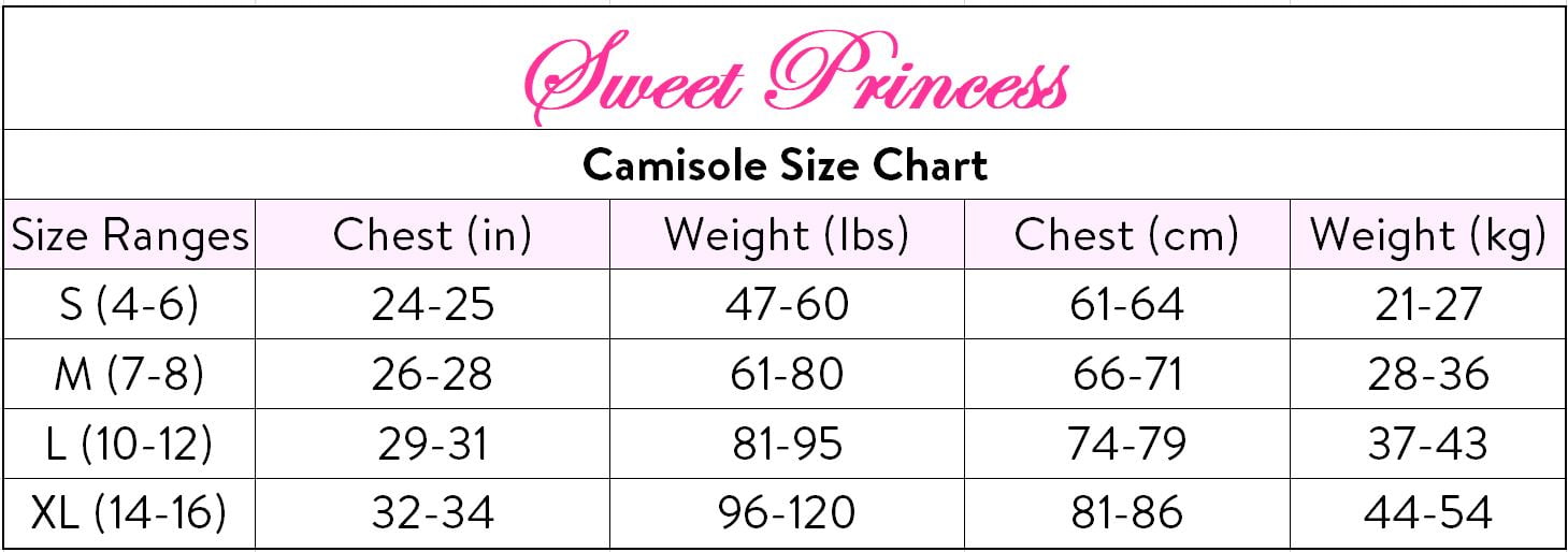 Sweet Princess Girls Camisoles 8-Pack, Sizes 4-16
