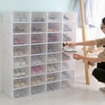 thumbnail image 3 of 1Pc Portable Plastic Clear Shoe Storage Drawer Stackable Boot Box Organizer Case, 3 of 7