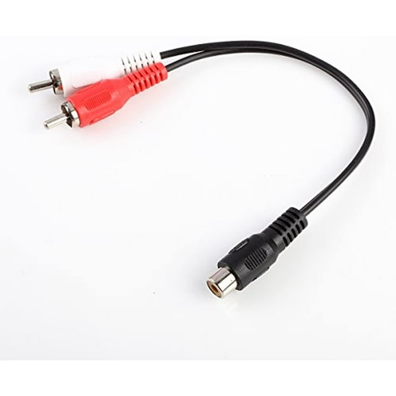 RCA Jack Female to 2 RCA Plug Male Y Splitter Audio Video Adapter Cable Cord