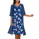 thumbnail image 2 of Puntoco Conjunto de vestido de gasa con cuello redondo y media manga con estampado informal de verano para mujer Puntoco Puntoco-2512, 2 of 8