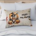 thumbnail image 4 of Happy Halloween Boston Terrier Witches Hat Pumpkin Carving Quilt Pillowcase Gentleman Dog Lover Gifts Throw Pillow Cover Bed Home Decor - 02019, 4 of 5