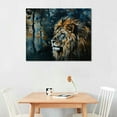 thumbnail image 2 of Nawypu Lion King With Crown Wall Art, Lion Black Gold Abstract Extra Large Canvas Print, Game Room, Man Cave Wall Decor Ready To Hang, Bright Wall Art, Decor Canvas, 2 of 6