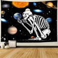 thumbnail image 3 of Blacklight Skull Trippy TapestriesBlack light Tapestries Tapiz estético de neón para dormitorio, sala de estar (Blacklight, 51.2" × 59"), 3 of 4