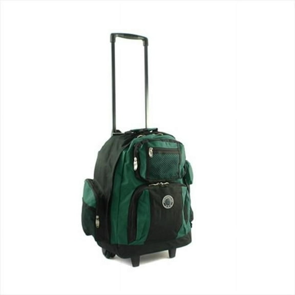 Transworld 738131-GRN Roll-Away Deluxe Rolling Backpack- Green