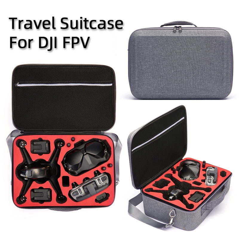 Sharplace Waterproof Hard Carry Case Storage Shoulder Bag fits for DJI FPV Drone Accessories Red Inside