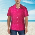 thumbnail image 4 of Balery Rose Red Glitter Print Men's Hawaiian Shirts Short Sleeve Beach Shirt Relaxed Fit Vacation Button Down Shirts-X-Large, 4 of 9