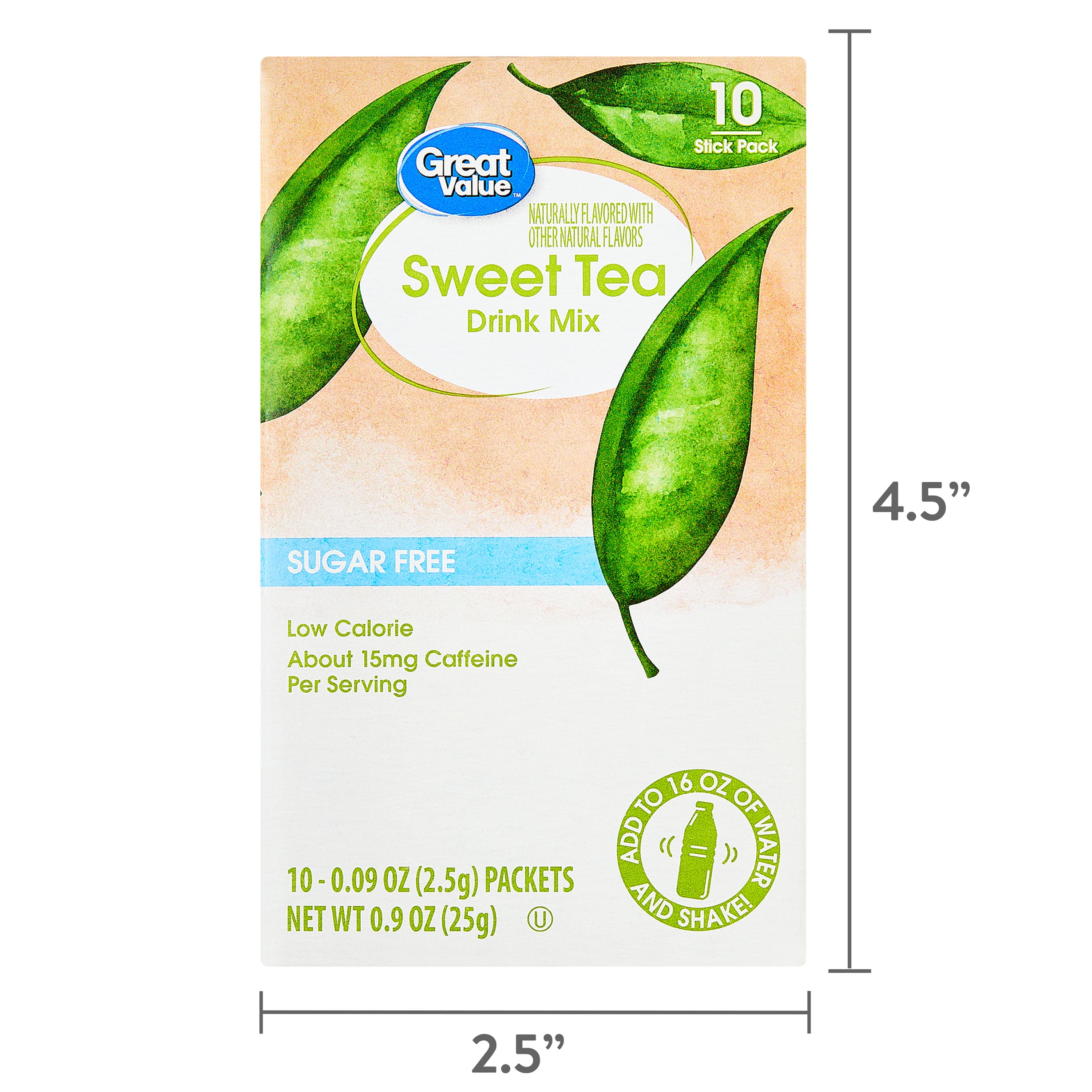 Great Value Sweet Tea Drink Mix, 0.09 oz, 10 Count