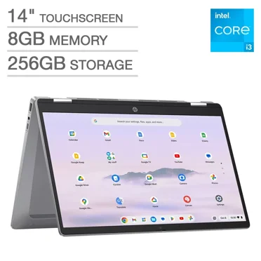 HP Chromebook Plus 14" 2-in-1 FHD Touchscreen Laptop with Google AI - Intel Core i3-N305 - 8GB Memory - 256GB UFS – Chrome OS