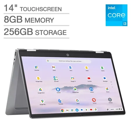 HP Chromebook Plus 14" 2-in-1 FHD Touchscreen Laptop with Google AI - Intel Core i3-N305 - 8GB Memory - 256GB UFS – Chrome OS