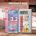 thumbnail image 5 of Upstreman 3.2 Cu.ft Retro Compact Fridge with Side Bottle Opener, Single Door Small Refrigerator Retro Bar Fridge, Pink BR321 PRO, 5 of 13