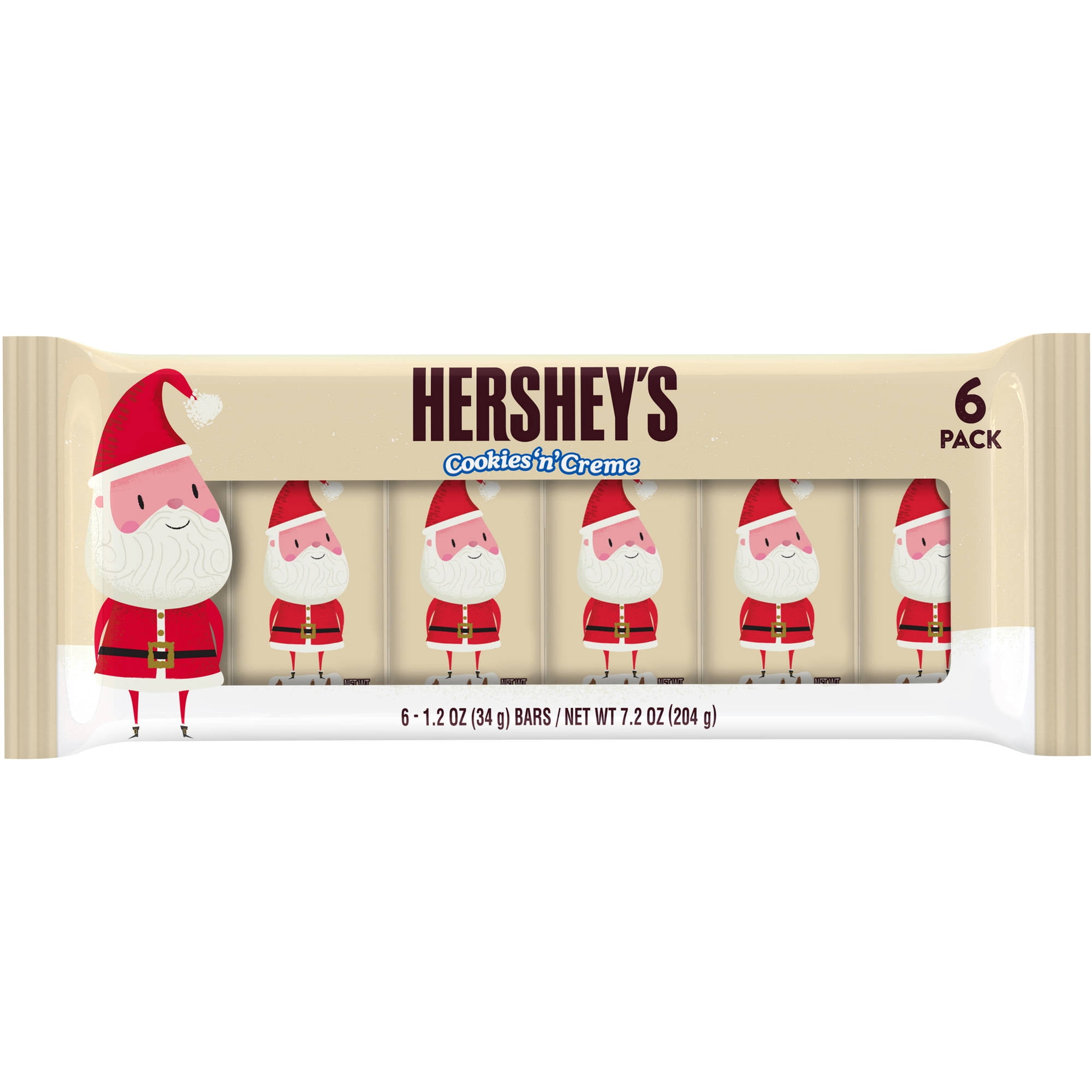 HERSHEY'S Cookies n Creme Santas, 1.2 oz, 6 count