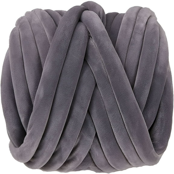 AUQ Velvet Chunky Yarn Bulky Giant Arm Knitting Yarn,Super Soft Tubular Weight Jumbo Yarn,DIY Crochet Hand Knitting Thick Yarn for Blanket,Pet Bed,Rugs Pillow,Handbag (0.55lb)