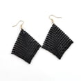 thumbnail image 3 of Bmisegm Women Earrings Metal Mesh Lattice Sequins Tassel Long Drop Dangle Earrings Earrings Black, 3 of 5