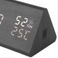 thumbnail image 2 of Wooden Digital Alarm Clock with LED Display, Temperature and Humidity, Ideal for Bedside, Bedroom, Dorm, Office, 2 of 2