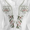 thumbnail image 4 of Guluxicc Embroidered Tops for Women 3/4 Sleeve Boho Cotton Linen Shirts Plus Size Peasant Gauze Blouses Casual Bohemian Shirts, 4 of 5