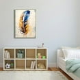 thumbnail image 4 of Creowell Feather Canvas Wall Art for Living Room Bedroom Modern Artwork Blue Watercolor Feather Print Picture Framed Wall Decor Ready to Hang for Home Office Decoration 12x16in/16x20in, 4 of 4