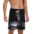 thumbnail image 2 of Pofeuu Black Cobra Snake Print Men's Soft Woven Elastic Waistband Sleep Pajama Short-3X-Large, 2 of 6