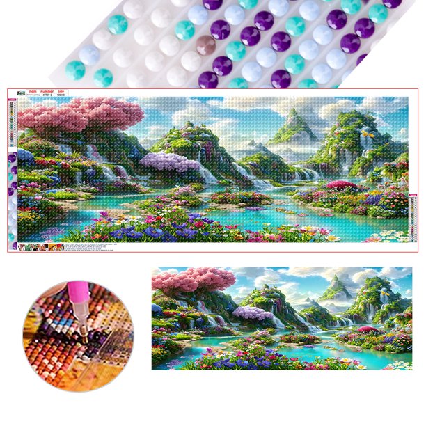 5D DIY Taladro Diamante Pintura Paisaje Kit Del Arte 100x40cm