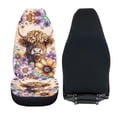 thumbnail image 5 of Jeiento Highland Cow Car Seat Covers Set of 2 Auto Front Seat Covers Boho Flower Bucket Seats Protective Cover Easy to Install Removable Cars Accessory Decoration, 5 of 7