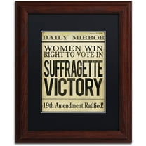 Trademark Fine Art "Women?s Right to Vote" Canvas Art by Color Bakery Black Matte, Wood Frame