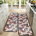 thumbnail image 4 of Kitchen Rugs Sets Of 2,Beige Skull Crow Flower Pattern Anti Fatigue Kitchen Mat Rugs Non Slip Washable,Decorative Kitchen Floor Mats for Kitchen,Sink,Laundry,17"x47"+17"x47", 4 of 5