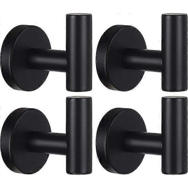 SZTXJ 4 Pack Heavy Duty Stainless Steel Towel Hooks for Towel Rail Cabinet Cupboard Sponges Wall Hook for Bathroom Kitchen Hotel Swimming Pool, Matte