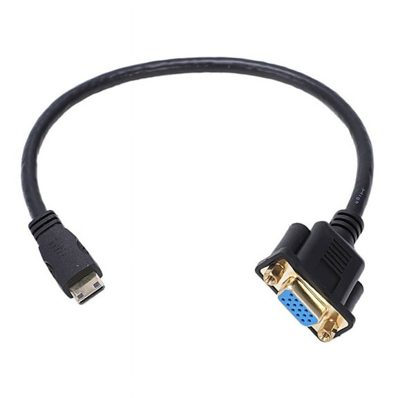 Mini to VGA M/F Connector Cable Adapter Converter 0. 1FTk9411