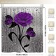 thumbnail image 5 of 1pc Purple Rose Shower Curtain, Waterproof Shower Curtain With 12 Hooks, Non-Slip Bathroom Rug, Toilet U-Shape Mat, Toilet Lid Cover, 5 of 5