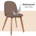 thumbnail image 5 of Set of 2 Armless Plastic Dining Chair Wood Legs for Dining Room Plastic Molded Seat With Cushion, Brown, 5 of 11
