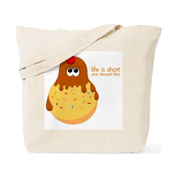 CafePress - Funny Food Quote Tote Bag - Unisex Canvas Tote Bag, Beige, 1-Piece