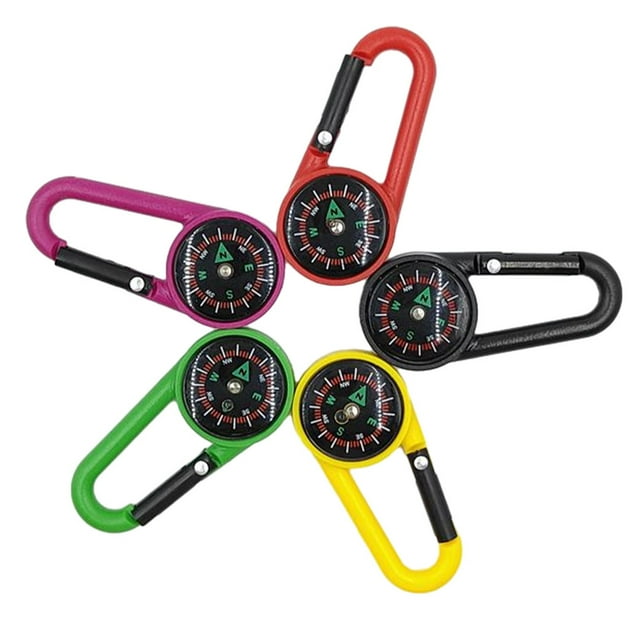 Soidarity 5x Wilderness Mosquetón Brújula Herramienta de navegación al aire libre imprescindible Herramienta de navegación confiable Ropa Deportiva, Zapatos