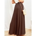 thumbnail image 7 of SOMER Pants for Women Flowy Dressy Casual Elastic High Waist Wide Leg Palazzo Pants with Pocket Brown, 7 of 7