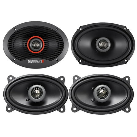 (2) MB QUART FKB169 6x9" 300 Watt Car Stereo Speakers (2) 4x6" 180w Speakers