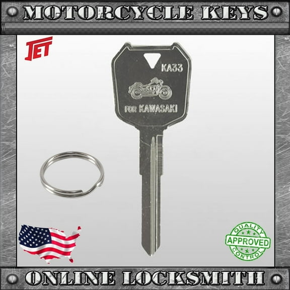 New Uncut Key For Kawasaki Motorcycles Keyway KA33