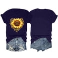 thumbnail image 4 of NAMTYQX Women's T-Shirts Graphic Crew-Neck Stretch Short Sleeve Trendy Plus Size Baggy Grafisches Soft Womens Summer Tops Dark Blue Size S, 4 of 5