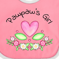 thumbnail image 4 of Inktastic Pawpaw's Girl Heart Flowers Girls Baby Bib, 4 of 4
