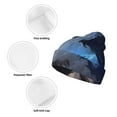 thumbnail image 3 of Yiaed Black And Blue Lightning Dragon Print Winter Beanie for Men Women, Fleece Lined Beanie Soft Warm Knit Hat Ski Stocking Cuffed Ca, 3 of 6